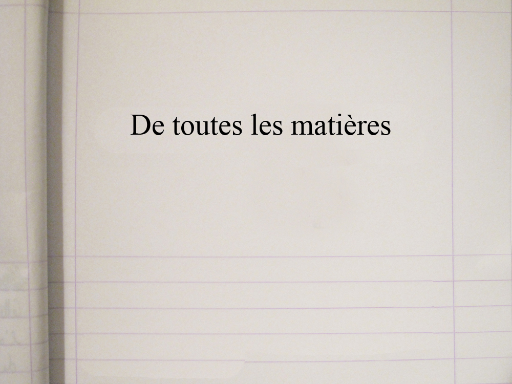 - De toutes les matières- page 1