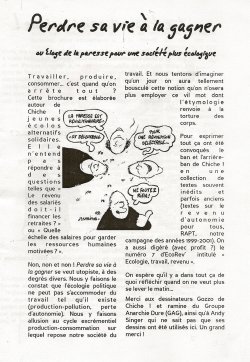 Perdre sa vie à la gagner par 